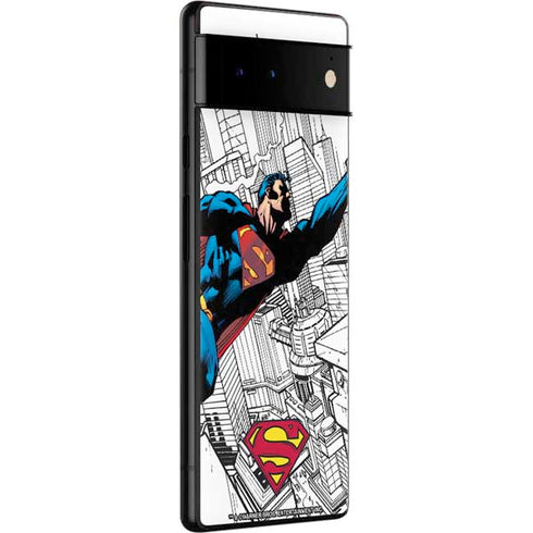 DC Comics Superman Flying Over City Pose Google Pixel 6 Pro Skin